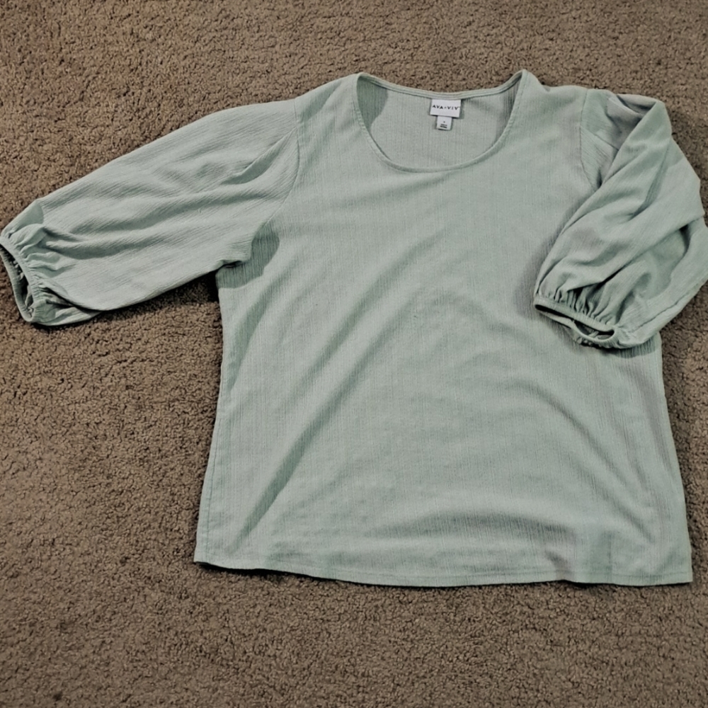 X AVA&VIV Sheer Green Blouse